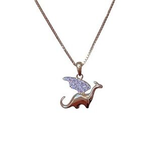 - - 18K Gold Vermeil  little dinosaur Necklace